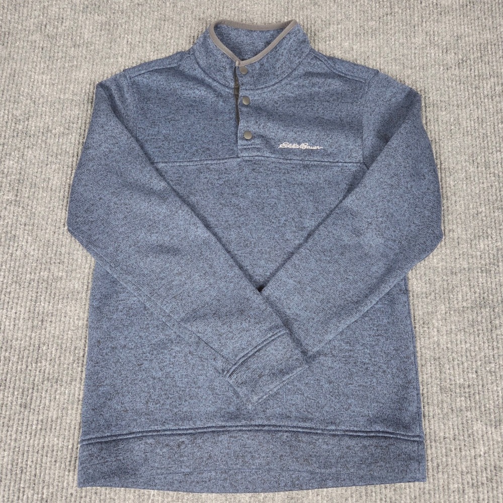 Eddie Bauer Men's Radiator Fleece Snap Mock Pullover Blue Size M